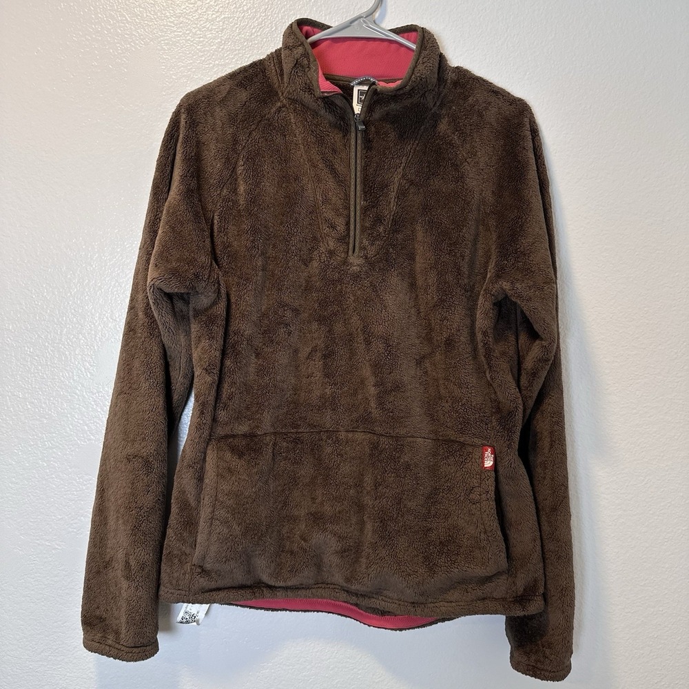 The North Face Size-L/G  Womens Brown Fleece 1/4 Zip‎ Pullover Jacket